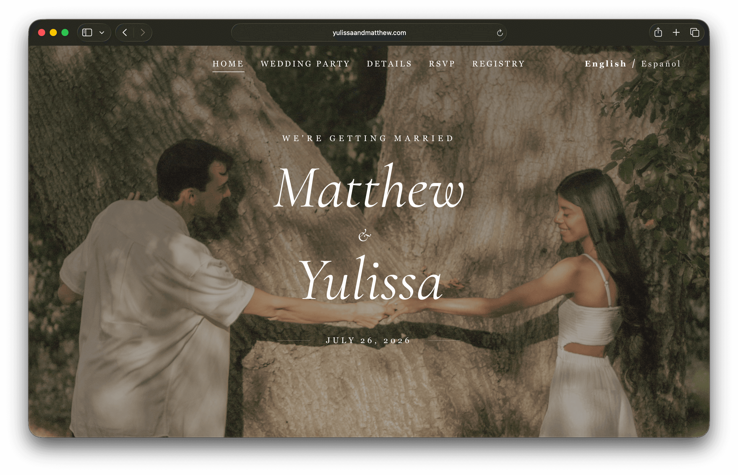 The Married Next wedding website we used for our own day